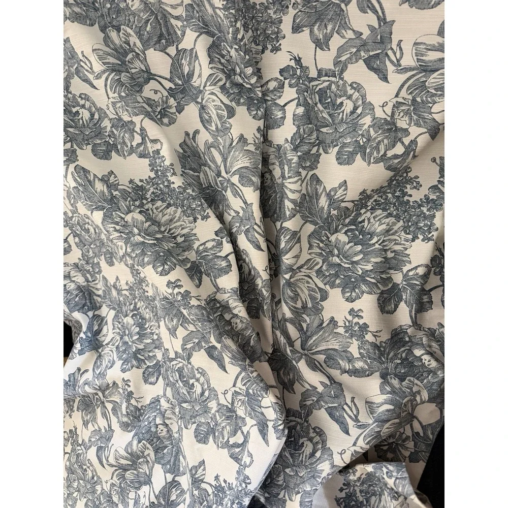 Vintage Waverly Garden Room Toile Blue Floral Curtain Panel 42 X 84 Single 1 PC